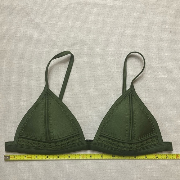 TRIANGL | Coco Crochet Neoprene Bikini Top in Green - Picture 8 of 16
